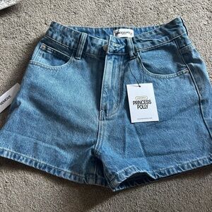 Princess Polly Light Blue Jean Shorts